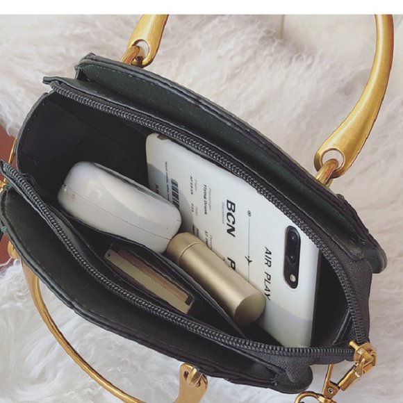 Crossbody Round Bag Small Leather Purse Crossbody Leather Bag - Dark Green - Picture 11 of 13